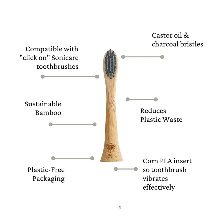 4-Pack Bamboo Toothbrush Heads